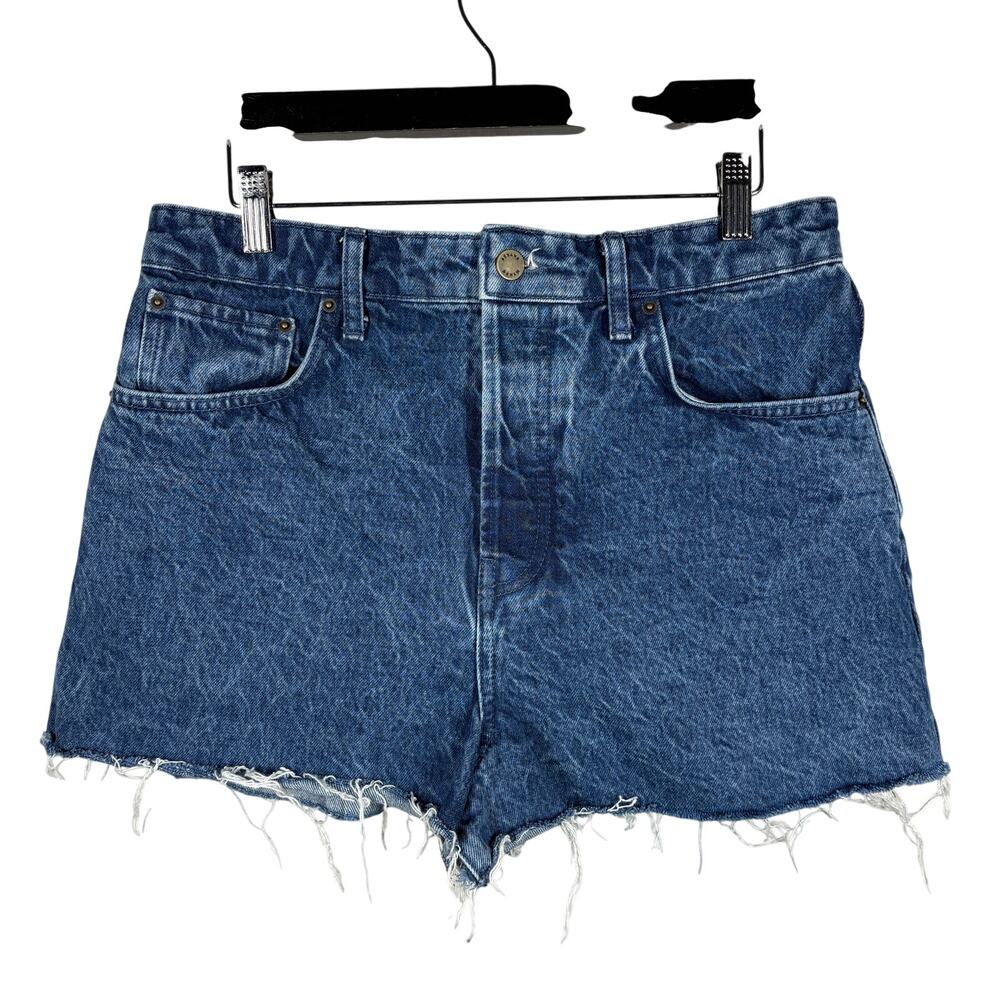 Sezane Denim Cutoff Shorts Casual Dernim Dark Wash Button Front Shorty - 40